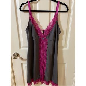 Gray and Pink Night Gown